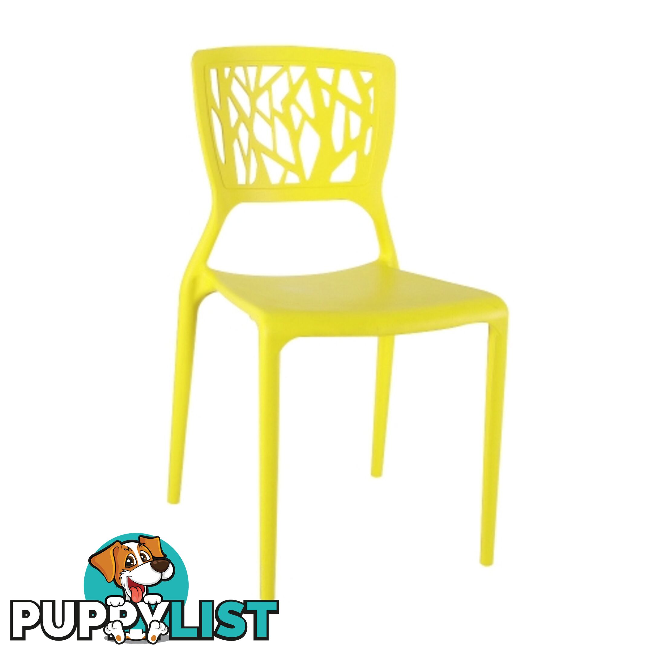 STEPHANIE CHAIR IN YELLOW. STACKABLE PPE CAFE/SHOP CHAIR