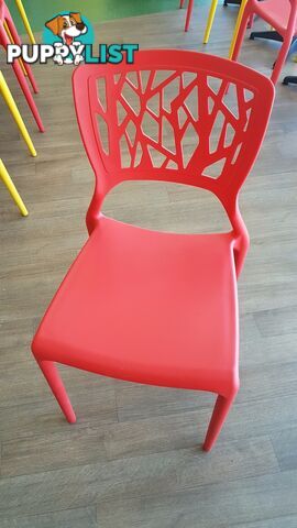 STEPHANIE CHAIR IN YELLOW. STACKABLE PPE CAFE/SHOP CHAIR