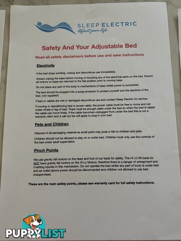 Queen size electric bed
