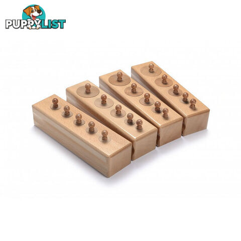 Knobbed Cylinder Blocks Set - Sml (5 cyl each block) Beechwood - SE003-S