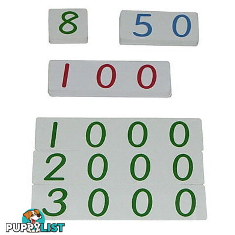 Small Number Cards 1-3000, Plastic ..... (Set of 3) - MA43500-1