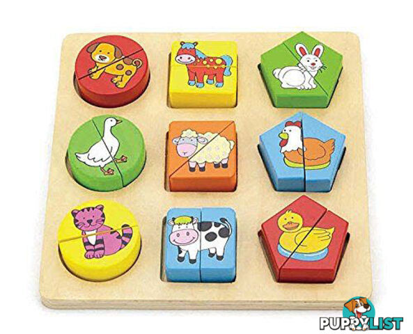 Shape Block Puzzle - Farm Animals - ETL9585