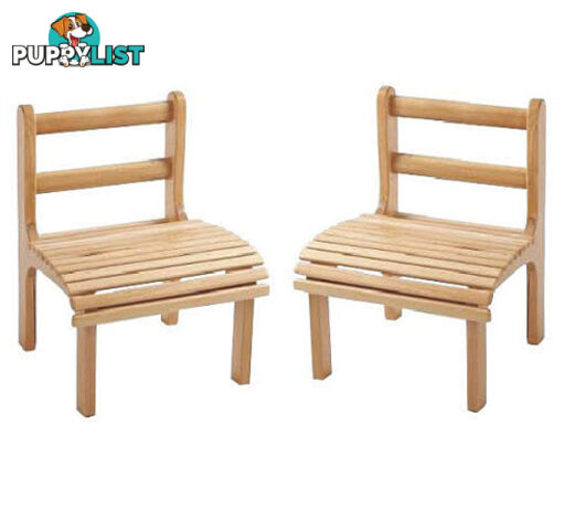 Chair Slatted Beech Wood, Toddler Size (Set of 2 Chairs) - FT49120