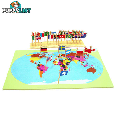 World Map with Flags and Stand - GE012.50276