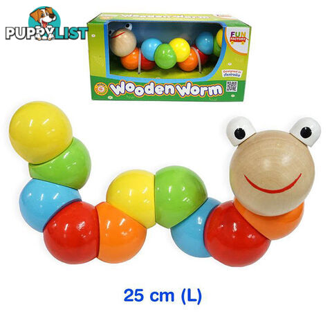 Wooden Wiggly Worm with 10 segments - ETL0083