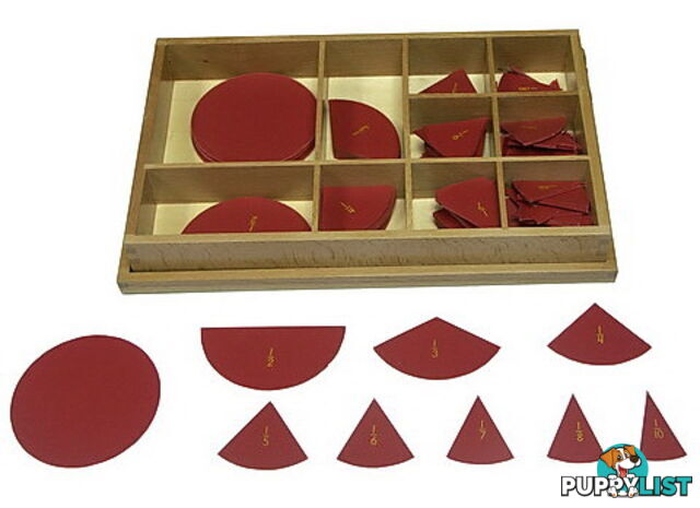 Cut-out Fraction Circles w/Box 1/1 to 1/10 - MA089-1