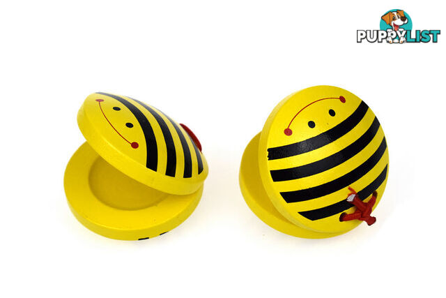 Bee Wooden Castanets (set of 2) - ETE0075