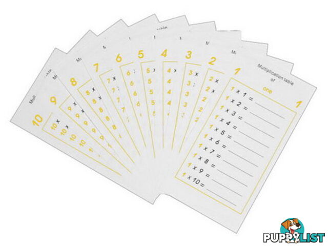 Multiplication Tables for Working Charts - MA033-2