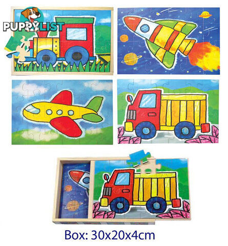 Jigsaw Puzzles 4 in 1 Cars in box - ETL2597