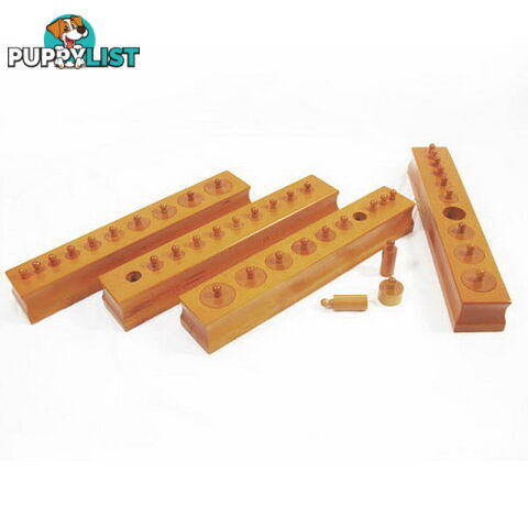 Knobbed Cylinder Blocks Set - Beechwood - SE003