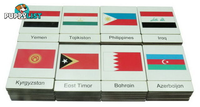 Classification 3 Part Timber Cards - Asian Flags - LA46415