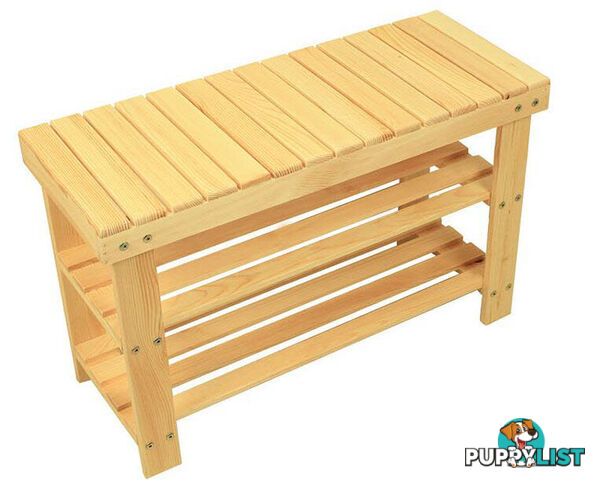 Bench & Storage Shelves in Pinewood - FT011