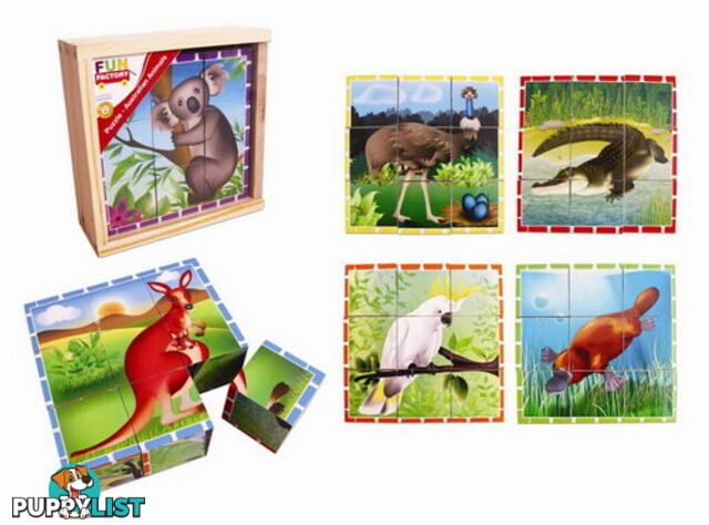 Cube Puzzle - Australian Animal in wooden box - ETL0051