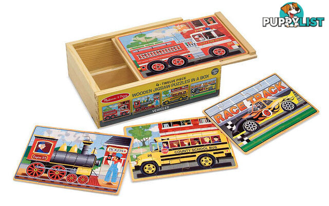 M&D - Vehicles Jigsaw Puzzles In a Box (Set of 4) - ETM3794