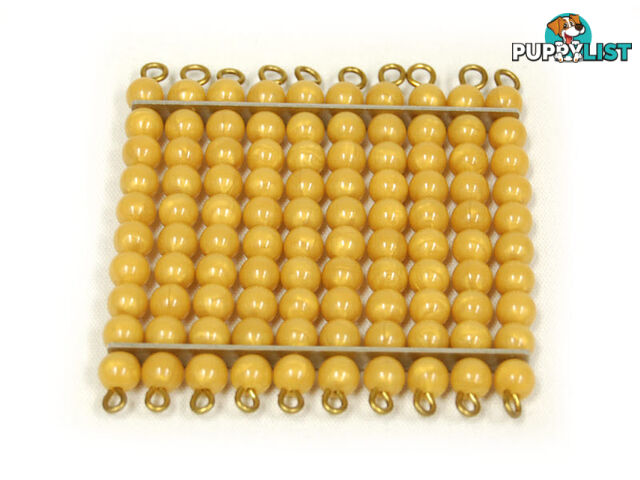 Golden Bead Square Of 100, Individual Beads - MA047-1