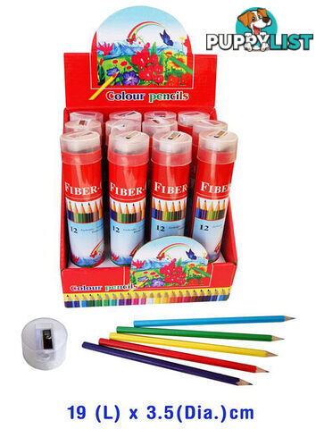 Coloured Pencils 12pc Metal Tube - ETL0277