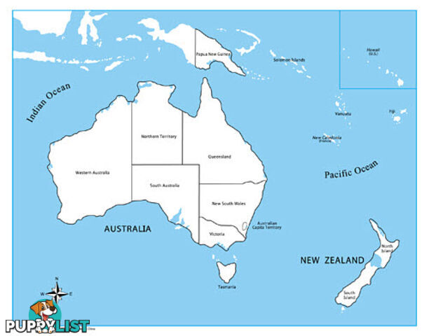 Control Map Labelled - Australasia - GE009-1