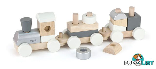 VG - Stack Wooden Train Scandinavian Style - ETL1611