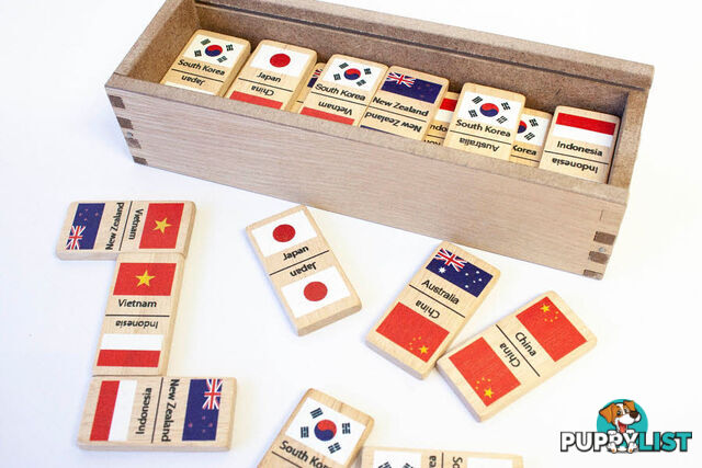 Asian Flag Dominoes - Wooden - ETQ0082