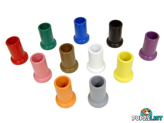 Set Of 11 Coloured Pencil Holders - Timber Round Base - LA017