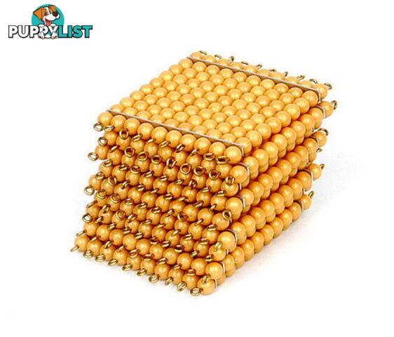 Golden Bead Square Of 100, Individual Beads  X 9 - MA047