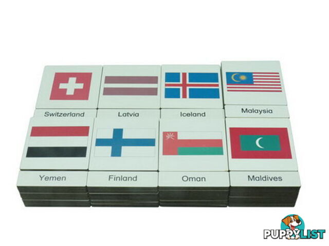 Classification 3 Part Timber Cards - European Flags - 406416