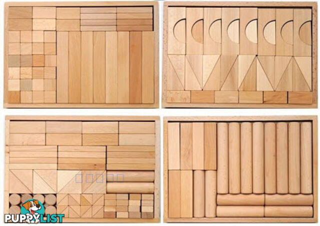 Natural Beechwood Block 180pcs - 4 Box Set - AETY1089-1