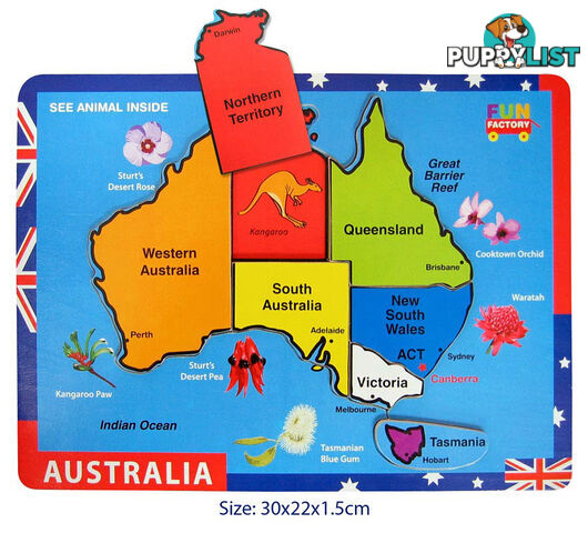 Puzzle raised- Australia Map - ETL0018