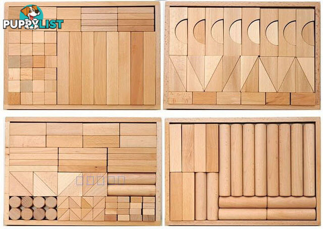 Natural Beechwood Block 180pcs - 4 Box Set - ETY1089-1