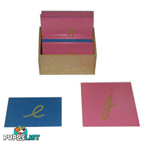 Sandpaper Letters - Cursive - Blue V Pink C - ALA002-1