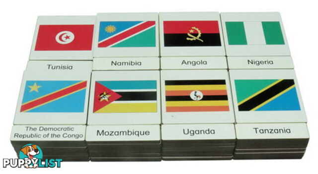 Classification 3 Part Timber Cards - African Flags - 406418