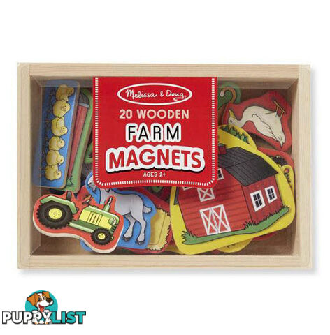 Magnetic Wooden Farm Set in Box 20pcs - ETM9279