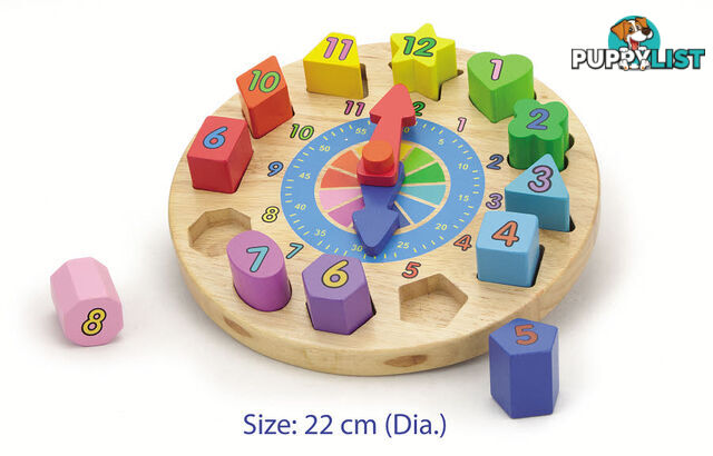 Clock with Shaped Block Puzzle - ETL9235