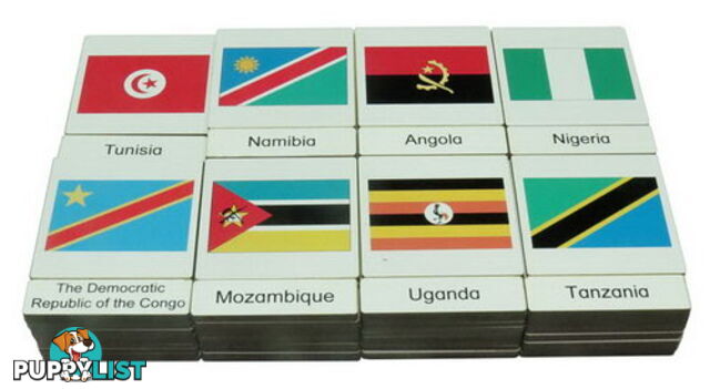 Classification 3 Part Timber Cards - African Flags - A406418