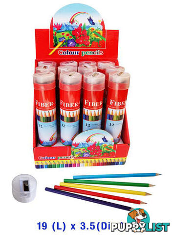 Coloured Pencils 12pc Metal Tube - AETL0277