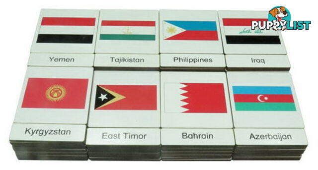 Classification 3 Part Timber Cards - Asian Flags - ALA46415