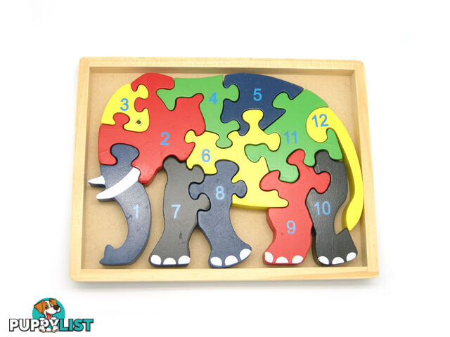 Elephant Numbers Jigsaw in Tray - ETE0054-1