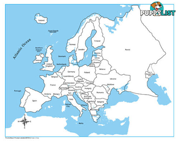 Control Map Labelled - Europe - GE004-1