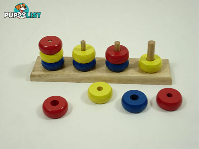 Round Colour Bricks on different sized pegs - LT50289.190042