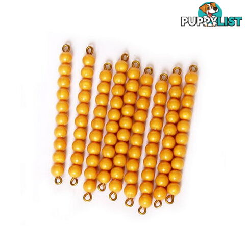 Golden Bead Bars of Ten, Individual Beads x 9 - MA044