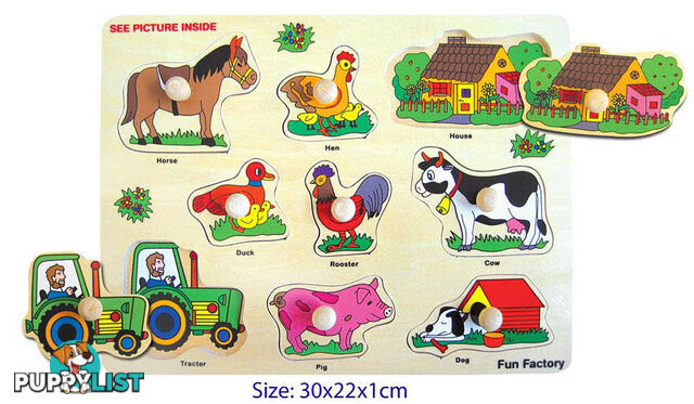 Horse and Farm - Puzzle with knobs - ETL3514