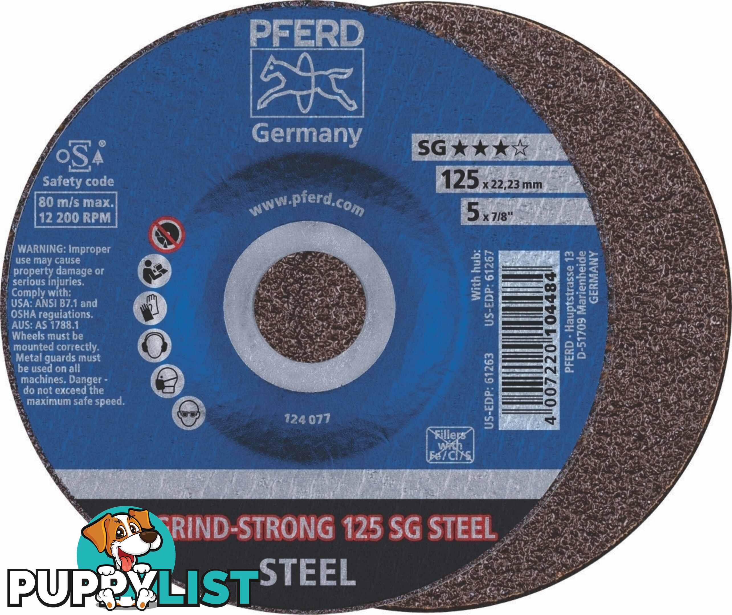 CC-Grind Strong Grinding Disc 3 Layers 125mm 5" Pferd 64181125 Box of 10