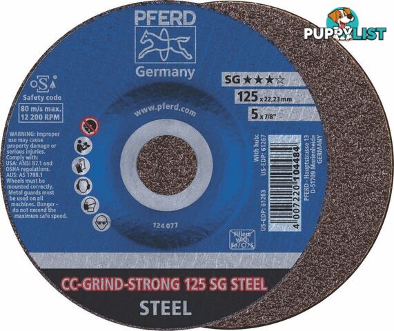 CC-Grind Strong Grinding Disc 3 Layers 125mm 5" Pferd 64181125 Box of 10