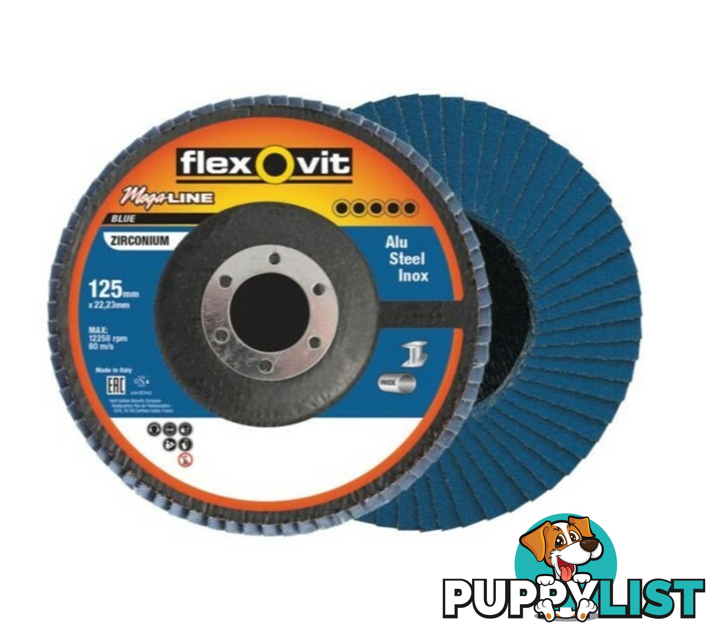 Flap Disc Zirconium Steel/Inox 125mm 60 grit FlexOvit 9803060