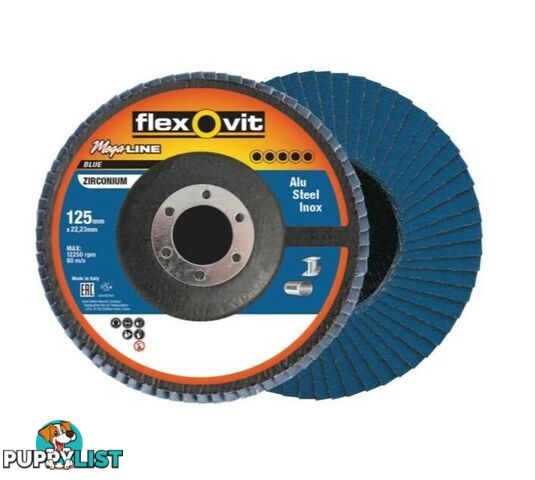 Flap Disc Zirconium Steel/Inox 125mm 60 grit FlexOvit 9803060