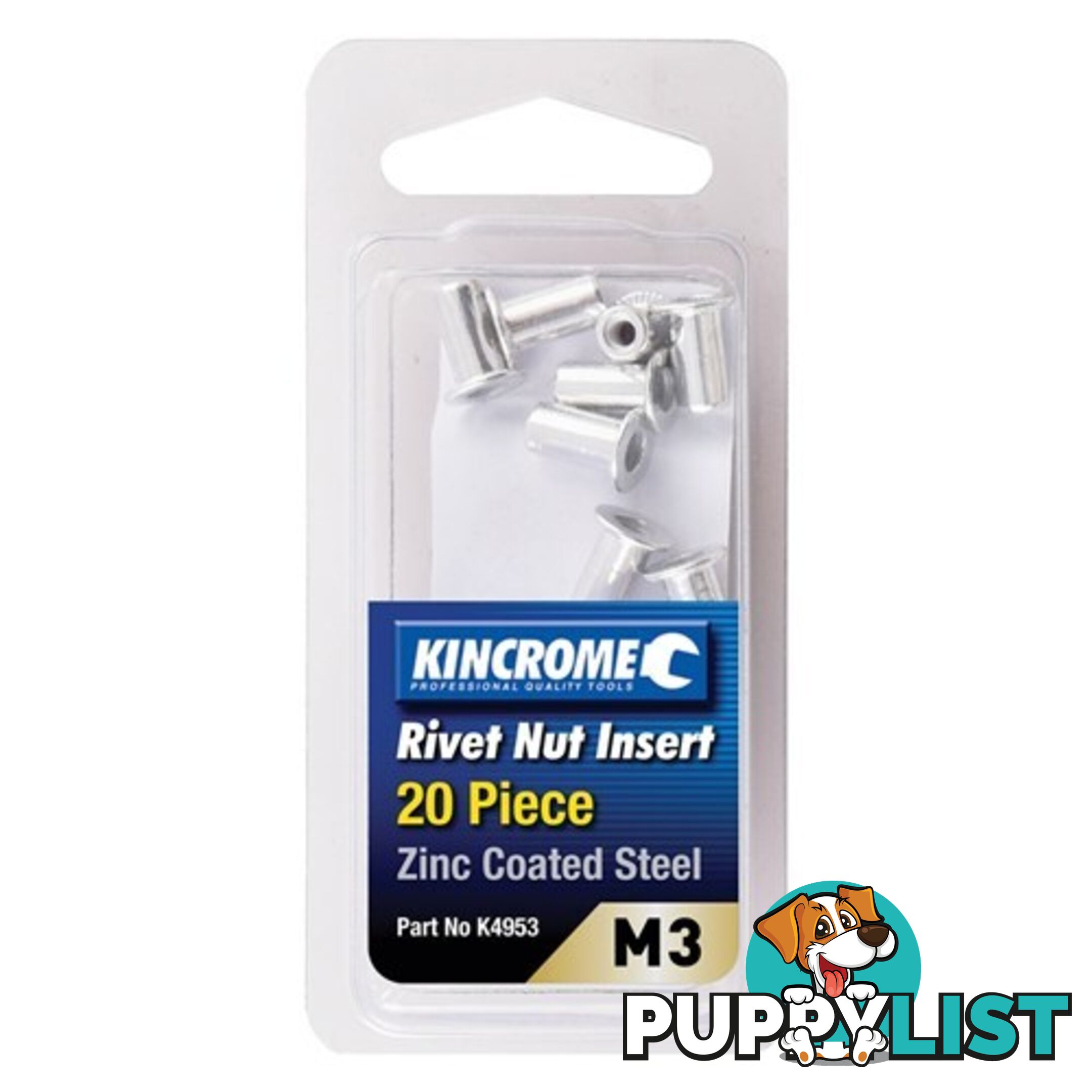 Rivet Nut Insert M3 (Zinc Coated Steel) - 20 Pack Kincrome K4953