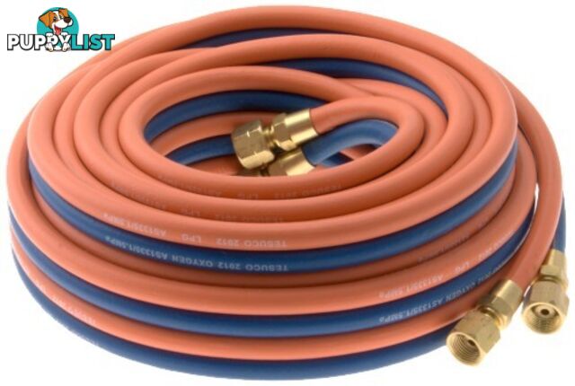 Twin Hose Oxygen / LPG 15 Metre Coil 5mm ID HA1505-OLP GWTWOL15 400179 UFLPGTH15M