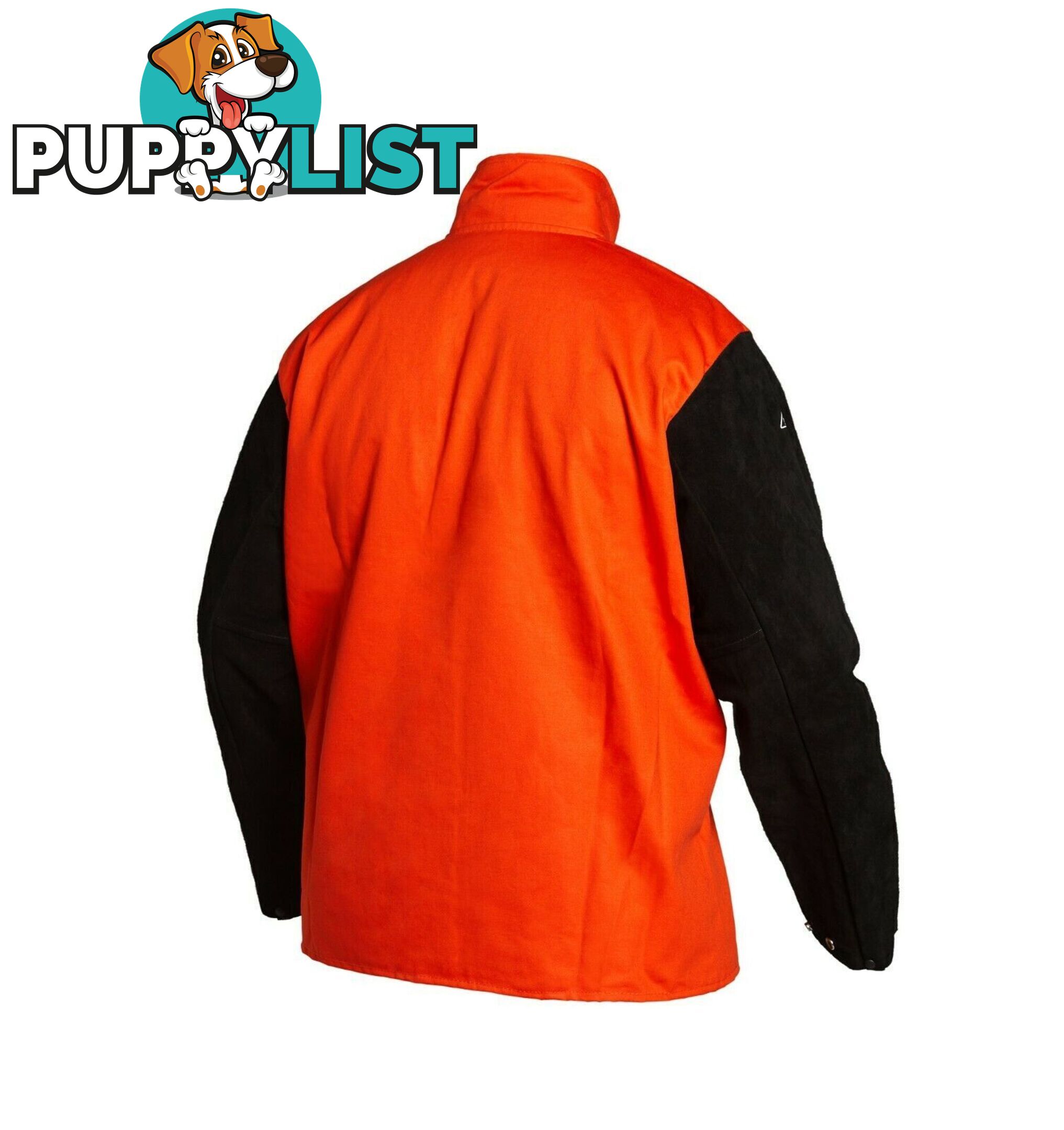 Welding Jacket Fire Resistant Bright Safety Orange with Leather Sleeves Large K4690-L