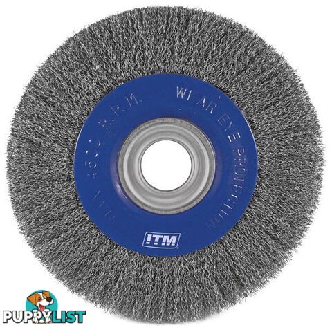 Crimp Wire Wheel Brush Stainless Steel 150mm x 19mm Multi Bore ITM TM7012-415