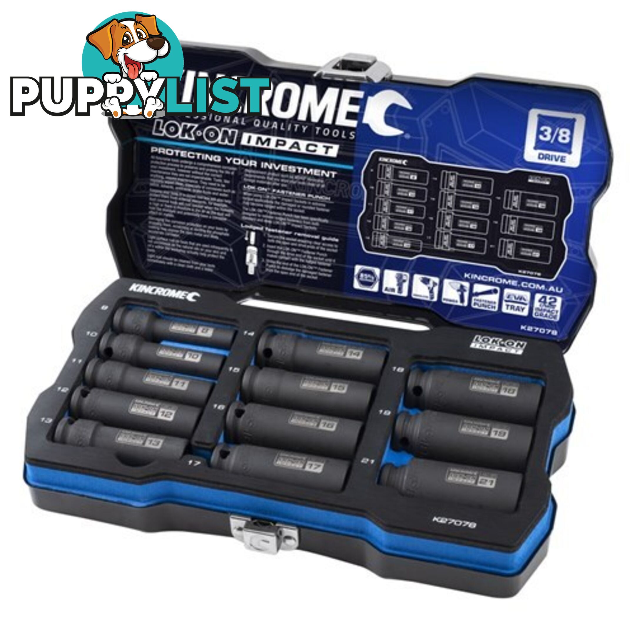 Lok-Onâ¢ Deep Impact Socket Set 12 Piece 3/8" Drive - Metric Kincrome K27078